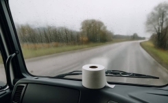 Pourquoi voit-on des chauffeurs routiers placer du papier toilette sur leur pare-brise ?